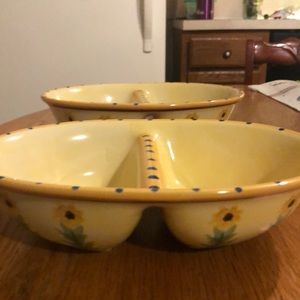 Set of 2 Pfaltzgraff Pistoulet Divided Serving Dish